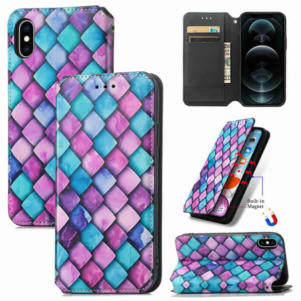 CaseNeo Colored Purple Scales Cover For Apple iPhone X /XS CaseNeo Colored Purple Scales Cover For Apple iPhone X /XS